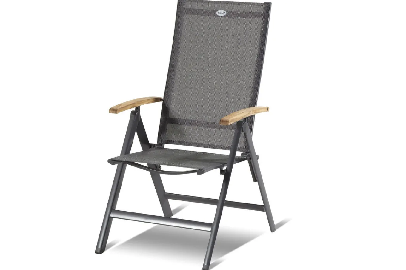Hot Xanadu / Aruba Garten-Essgruppe, xerix/anthrazit, Alu/Teakholz, 8 Klappstühle, Teakarmlehnen, 220x100cm Garten-Essgruppen|Aluminium-Gartenmöbel