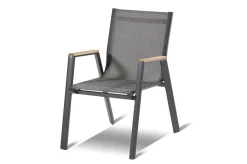 Clearance Xanadu / Aruba Garten-Essgruppe, xerix/natur, Alu/Teak/Glaskeramik, 2 Dining Sessel, 6 Klappstühle, 160/220x100cm, Teak Armlehnen Garten-Essgruppen|Aluminium-Gartenmöbel