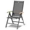 Best Xanadu / Aruba Garten-Essgruppe, xerix/natur, Alu/Teak/Glaskeramik, 2 Dining Sessel, 4 Klappstühle, 160/220x100cm, Teak Armlehnen Garten-Essgruppen|Aluminium-Gartenmöbel
