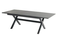 Best Xanadu / Aruba Garten-Essgruppe, xerix/natur, Alu/Teak/Glaskeramik, 2 Dining Sessel, 4 Klappstühle, 160/220x100cm, Teak Armlehnen Garten-Essgruppen|Aluminium-Gartenmöbel