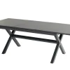 Outlet Xanadu / Aruba Garten-Essgruppe, xerix/natur, Alu/Teak/Glaskeramik, 6 Klappstühle, 160/220x100cm, Teak Armlehnen Garten-Essgruppen|Aluminium-Gartenmöbel