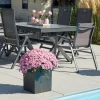Discount Xanadu Ausziehtisch, xerix, Alu/Glaskeramik, 160/220x100cm, X-Gestell Gartentische|Aluminium-Gartenmöbel