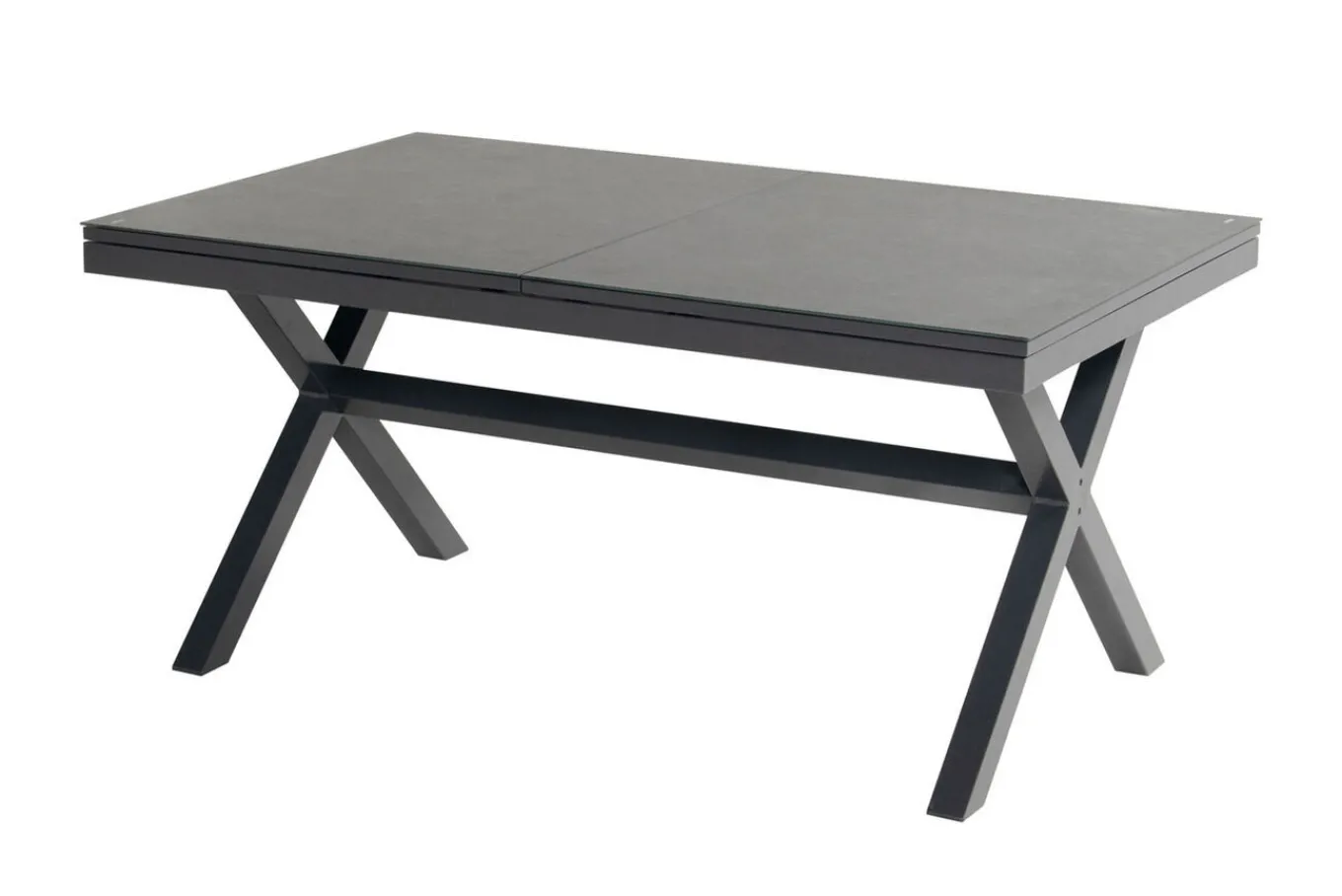 Discount Xanadu Ausziehtisch, xerix, Alu/Glaskeramik, 160/220x100cm, X-Gestell Gartentische|Aluminium-Gartenmöbel