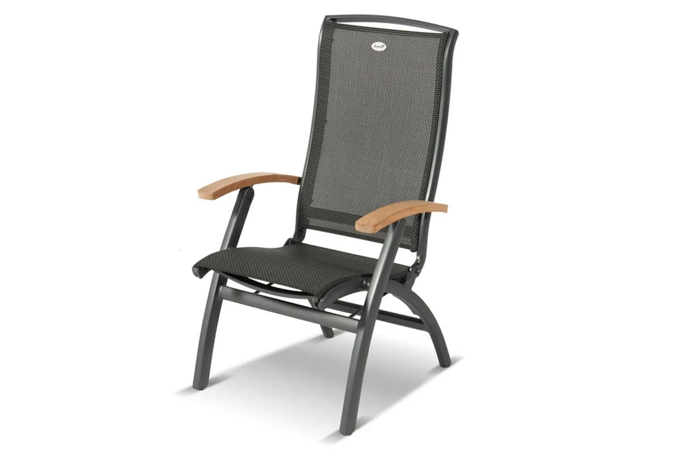 New Xanadu / da Vinci Garten-Essgruppe, xerix/natur, Alu/Teak/Glaskeramik, 4 Klappstühle, 160/220x100cm, Teak Armlehnen Garten-Essgruppen|Aluminium-Gartenmöbel