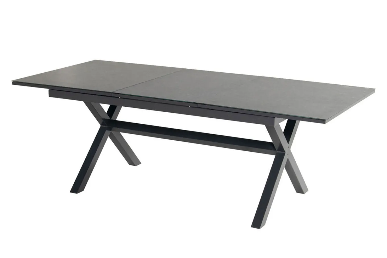 Clearance Xanadu / Da Vinci Garten-Essgruppe, xerix/natur, Alu/Teakholz/Glaskeramik, 220 x 100 cm, 6 Klappstühle Garten-Essgruppen|Aluminium-Gartenmöbel