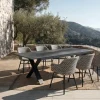 New Xanadu Garten-Essgruppe, schwarz/weiß/grau, Aluminium/Kunststoff/Glaskeramik, 220/280 x 100 cm Tisch, ausziehbar, robust, korrosionsbeständig, UV-beständig, mit Fußkappen, pulverbeschichtet Aluminium-Gartenmöbel