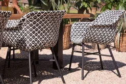 Best Xanadu Garten-Essgruppe, schwarz/grau/weiß, Aluminium/Glas-Keramik/Kunststoff, Ausziehtisch 220/280 x 100 cm, inkl. 8 Sessel Garten-Essgruppen|Aluminium-Gartenmöbel