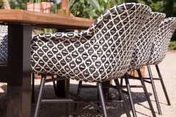 Best Xanadu Garten-Essgruppe, schwarz/grau/weiß, Aluminium/Glas-Keramik/Kunststoff, Ausziehtisch 220/280 x 100 cm, inkl. 8 Sessel Garten-Essgruppen|Aluminium-Gartenmöbel