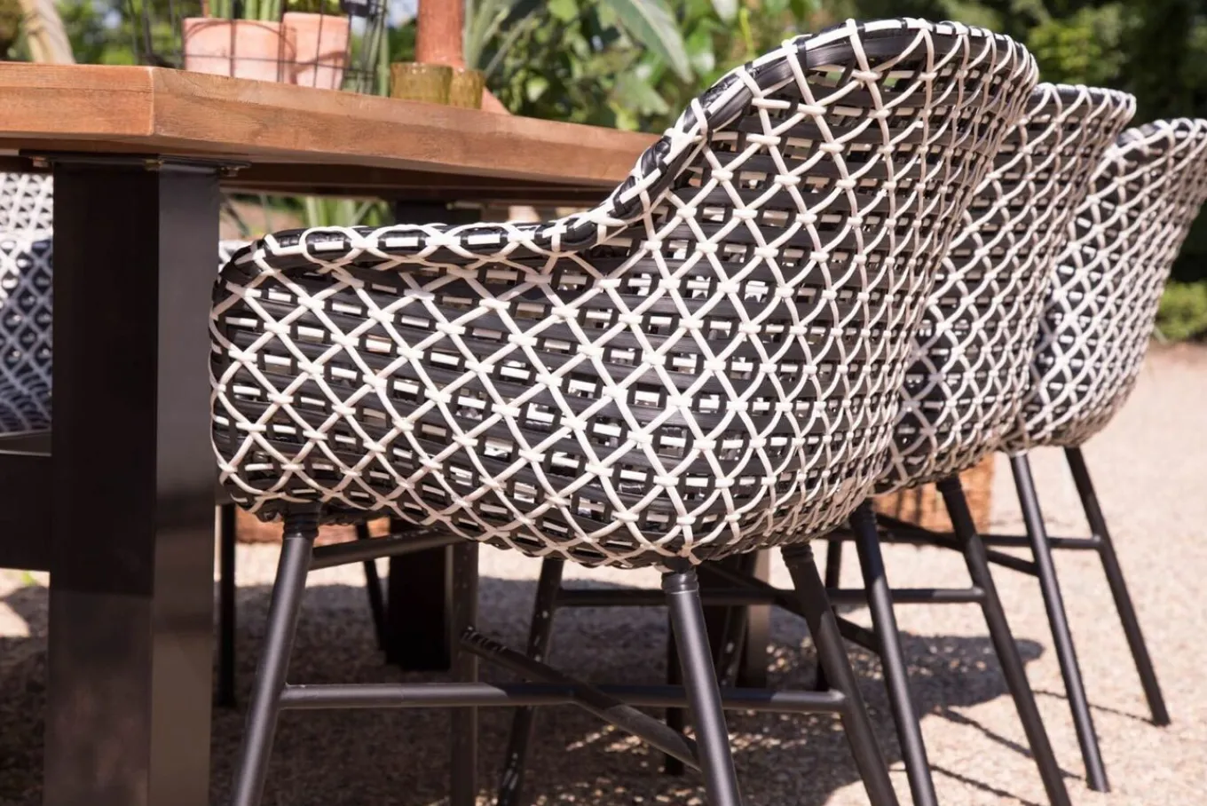 Best Xanadu Garten-Essgruppe, schwarz/grau/weiß, Aluminium/Glas-Keramik/Kunststoff, Ausziehtisch 220/280 x 100 cm, inkl. 8 Sessel Garten-Essgruppen|Aluminium-Gartenmöbel