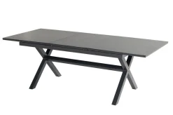 Clearance Xanadu / Primo Garten-Essgruppe, xerix, Alu/Textilene/Glaskeramik, 6 Klappstühle, 160/220x100cm, Ausziehfunktion Garten-Essgruppen|Aluminium-Gartenmöbel