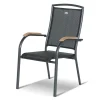 Online Xanadu / Raffaelo Garten-Essgruppe, xerix/natur, Alu/Teak/Glaskeramik, 4 Dining Sessel, 2 Klappstühle, 160/220x100cm, Teak Armlehnen Aluminium-Gartenmöbel