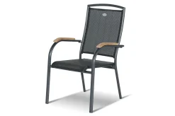 Outlet Xanadu / Raffaelo Garten-Essgruppe, xerix/natur, Alu/Teak/Glaskeramik, 2 Dining Sessel, 4 Klappstühle, 160/220x100cm, Teak Armlehnen Aluminium-Gartenmöbel|Teak-Gartenmöbel