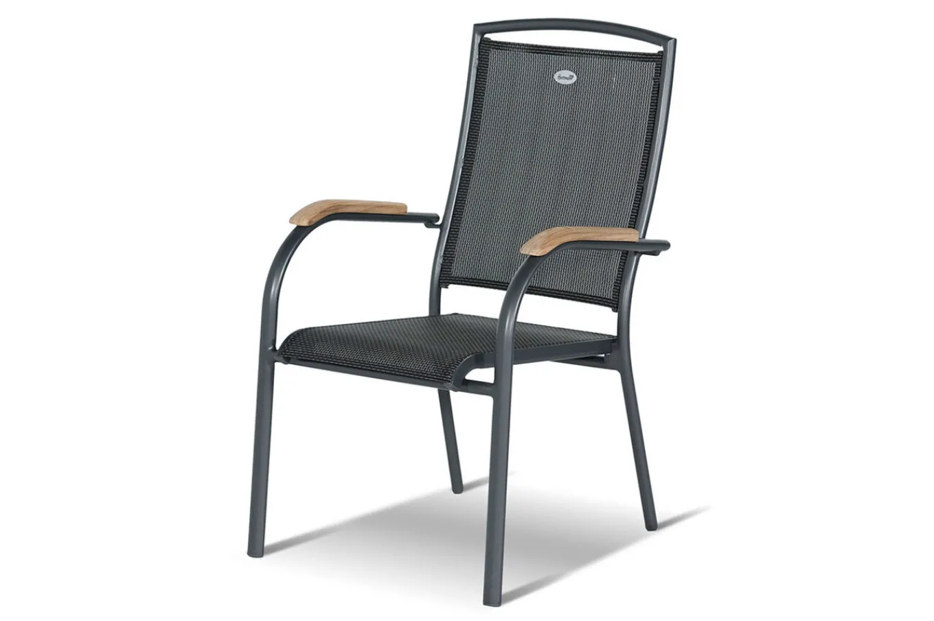 Xanadu / Raffaelo Garten-Essgruppe, xerix/natur, Alu/Teak/Glaskeramik, 2 Dining Sessel, 6 Klappstühle, 160/220x100cm, Teak Armlehnen Aluminium-Gartenmöbel