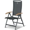New Xanadu / Raffaelo Garten-Essgruppe, xerix/anthrazit, Alu/Teakholz, 6 Klappstühle, Tisch 220 x 100 cm Garten-Essgruppen|Aluminium-Gartenmöbel