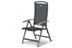 Outlet Xanadu / Raffaelo Garten-Essgruppe, xerix/natur, Alu/Teak/Glaskeramik, 6 Klappstühle, 160/220x100cm, Teak Armlehnen Garten-Essgruppen|Aluminium-Gartenmöbel