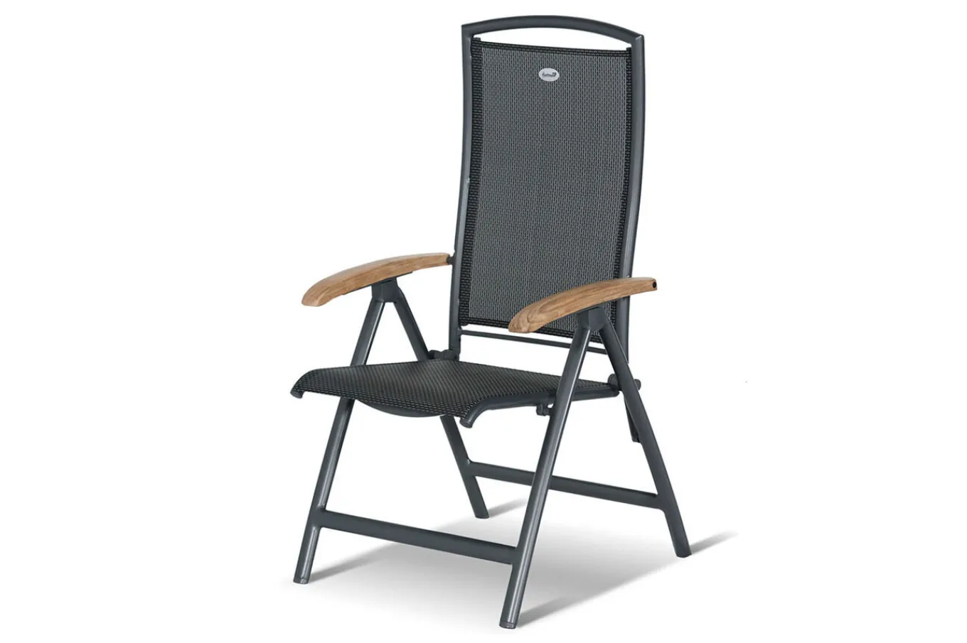Outlet Xanadu / Raffaelo Garten-Essgruppe, xerix/natur, Alu/Teak/Glaskeramik, 6 Klappstühle, 160/220x100cm, Teak Armlehnen Garten-Essgruppen|Aluminium-Gartenmöbel