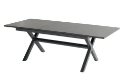 Outlet Xanadu / Raffaelo Garten-Essgruppe, xerix/natur, Alu/Teak/Glaskeramik, 6 Klappstühle, 160/220x100cm, Teak Armlehnen Garten-Essgruppen|Aluminium-Gartenmöbel