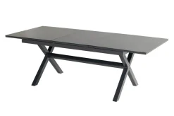 New Xanadu / Raffaelo Garten-Essgruppe, xerix/natur, Alu/Teak/Glaskeramik, 4 Klappstühle, 160/220x100cm, Teak Armlehnen Garten-Essgruppen|Aluminium-Gartenmöbel
