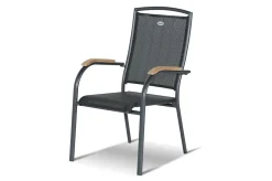 Xanadu / Raffaelo Garten-Essgruppe, xerix/natur, Alu/Teak/Glaskeramik, 6 Dining Sessel, 2 Klappstühle, 160/220x100cm, Teak Armlehnen Garten-Essgruppen|Aluminium-Gartenmöbel