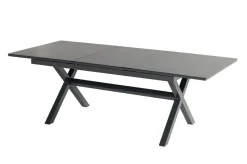 Xanadu / Raffaelo Garten-Essgruppe, xerix/natur, Alu/Teak/Glaskeramik, 6 Dining Sessel, 2 Klappstühle, 160/220x100cm, Teak Armlehnen Garten-Essgruppen|Aluminium-Gartenmöbel