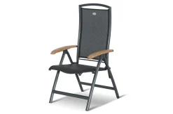 Xanadu / Raffaelo Garten-Essgruppe, xerix/natur, Alu/Teak/Glaskeramik, 6 Dining Sessel, 2 Klappstühle, 160/220x100cm, Teak Armlehnen Garten-Essgruppen|Aluminium-Gartenmöbel