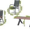 Xanadu / Raffaelo Garten-Essgruppe, xerix/anthrazit, Alu/Teakholz, 6 Stapelsessel, 2 Klappstühle, 220x100cm Garten-Essgruppen