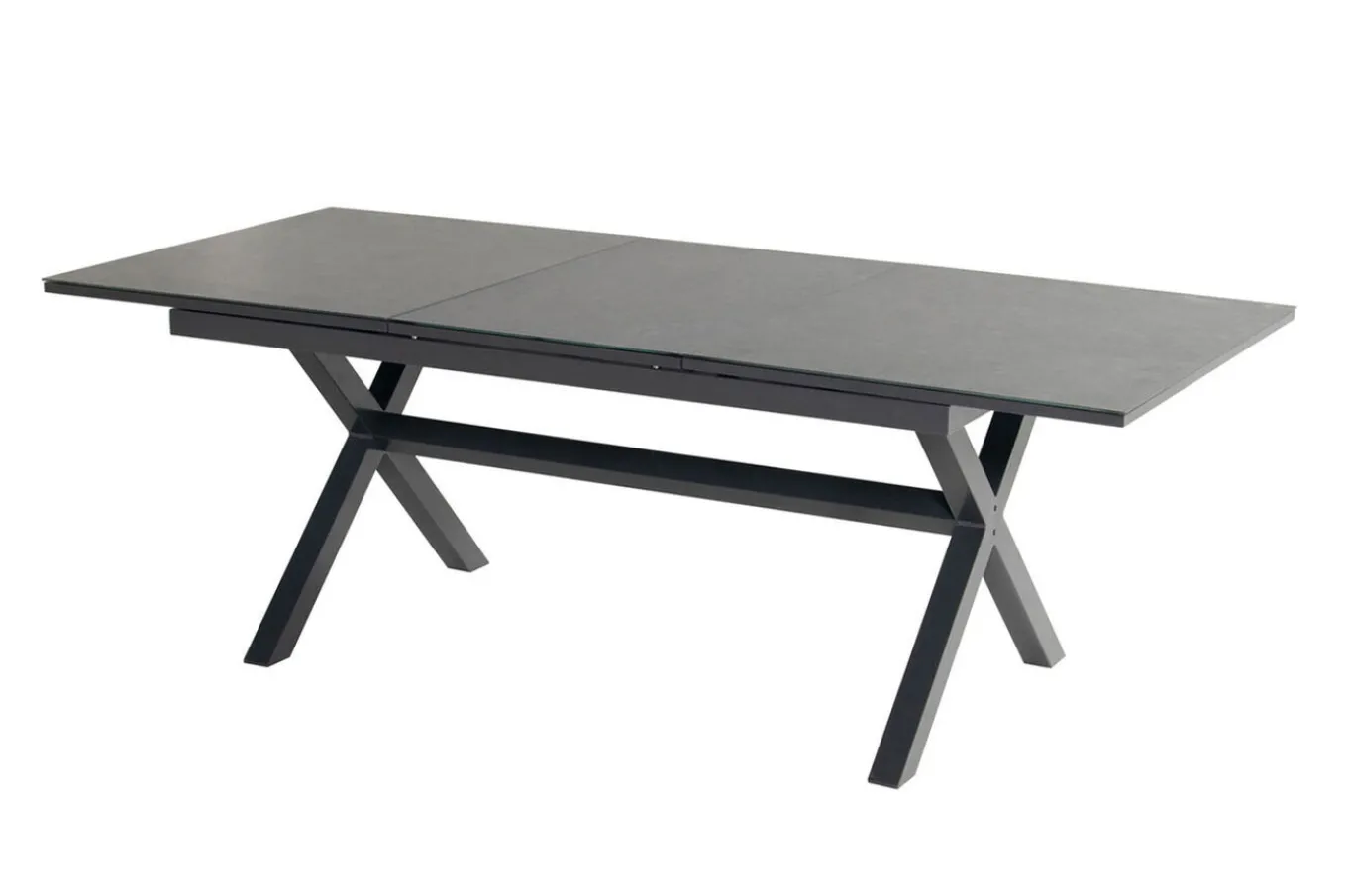 New Xanadu / Raffaelo Garten-Essgruppe, xerix/natur, Alu/Teak/Glaskeramik, 6 Dining Sessel, 160/220x100cm, Teak Armlehnen Garten-Essgruppen|Aluminium-Gartenmöbel