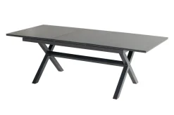New Xanadu / Raffaelo Garten-Essgruppe, xerix/natur, Alu/Teak/Glaskeramik, 4 Dining Sessel, 160/220x100cm, Teak Armlehnen Garten-Essgruppen|Aluminium-Gartenmöbel