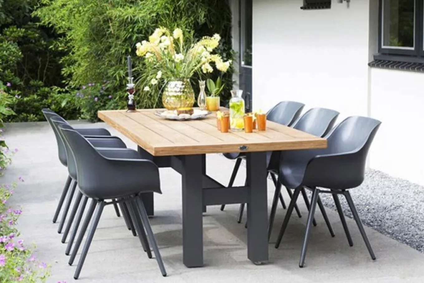 Hot Yasmani Esstisch, xerix/teak natural, Alu/Teak, 240x100cm Gartentische