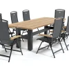 Hot Yasmani Garten-Essgruppe mit 8 Sesseln, xerix/anthrazit, Alu/Textilene, ausziehbar & klappbar, pflegeleicht, witterungsbeständig Garten-Essgruppen|Aluminium-Gartenmöbel