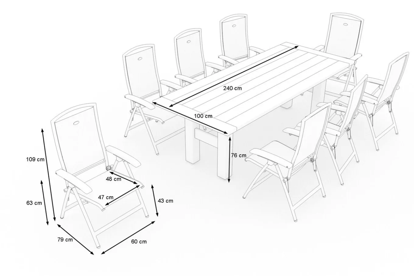 Hot Yasmani Garten-Essgruppe mit 8 Sesseln, xerix/anthrazit, Alu/Textilene, ausziehbar & klappbar, pflegeleicht, witterungsbeständig Garten-Essgruppen|Aluminium-Gartenmöbel
