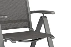 Discount Altura Garten-Essgruppe, anthrazit/anthrazit, Alu/Textilene, 180/240x90cm, 6 Klappstühle Garten-Essgruppen|Aluminium-Gartenmöbel