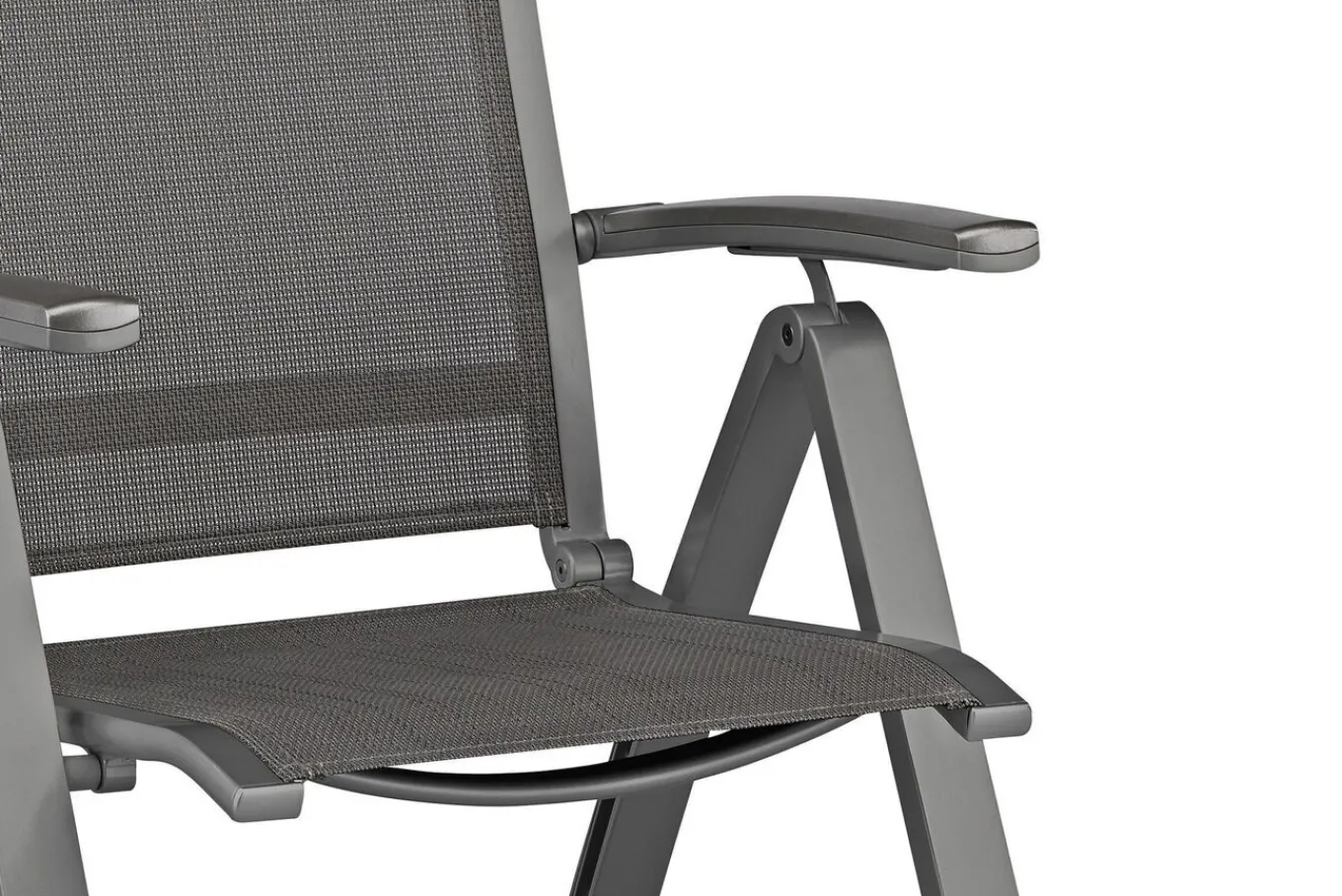 Discount Altura Garten-Essgruppe, anthrazit/anthrazit, Alu/Textilene, 180/240x90cm, 6 Klappstühle Garten-Essgruppen|Aluminium-Gartenmöbel