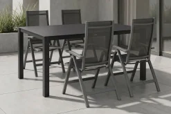 Online Altura Garten-Essgruppe, anthrazit, Alu/Spraystone/Textil, 160 x 95 cm, 4 Klappstühle Garten-Essgruppen|Aluminium-Gartenmöbel