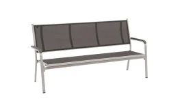 Clearance BasicPlus3er Bank, silber/anthrazit, Alu/Textilene, 67 x 97 x 191, 0310612-0000 Aluminium-Gartenmöbel|Gartenbänke & Gartensofas