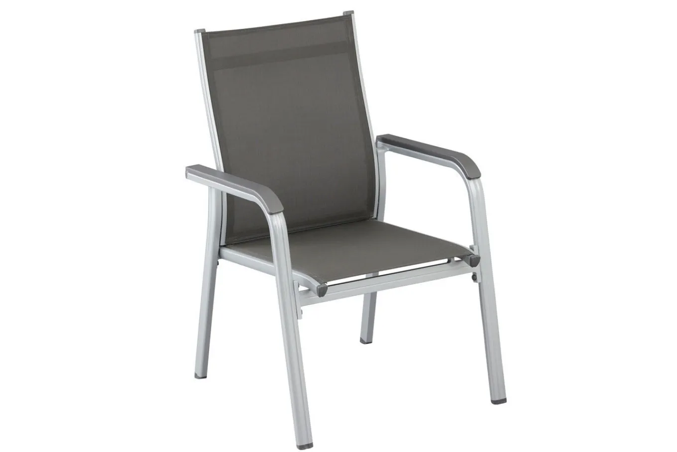 BasicPlus 4er-Set Stapelsessel, silber/anthrazit, 0301205-0000 Aluminium-Gartenmöbel|Gartenstühle & Gartensessel