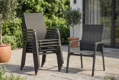 Discount BasicPlus 6er-Set Stapelsessel, anthrazit/anthrazit, 0301205-7000 Gartenstühle & Gartensessel