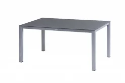 BasicPlus Garten-Essgruppe, silber/anthrazit, Alu/Spraystone/Textil, 160 x 95 cm, 4 Klappstühle Garten-Essgruppen