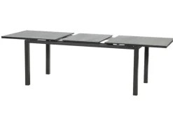 Discount Basic Plus Garten-Essgruppe, anthrazit/anthrazit, Alu/Textilene, 180/240x90cm, 4 Stapel-, 2 Klappstühle Garten-Essgruppen|Aluminium-Gartenmöbel