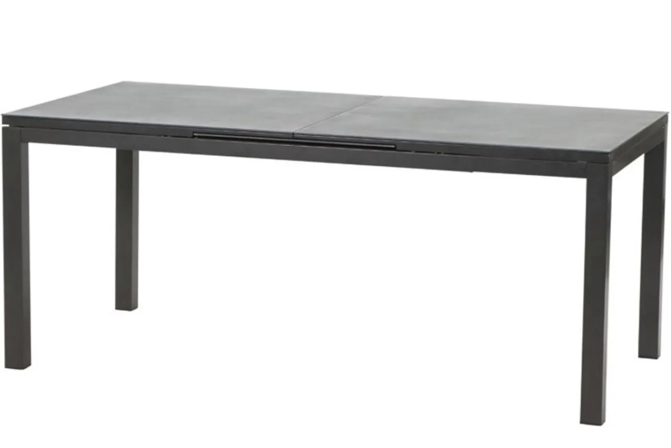 Discount Basic Plus Garten-Essgruppe, anthrazit/anthrazit, Alu/Textilene, 180/240x90cm, 4 Stapel-, 2 Klappstühle Garten-Essgruppen|Aluminium-Gartenmöbel