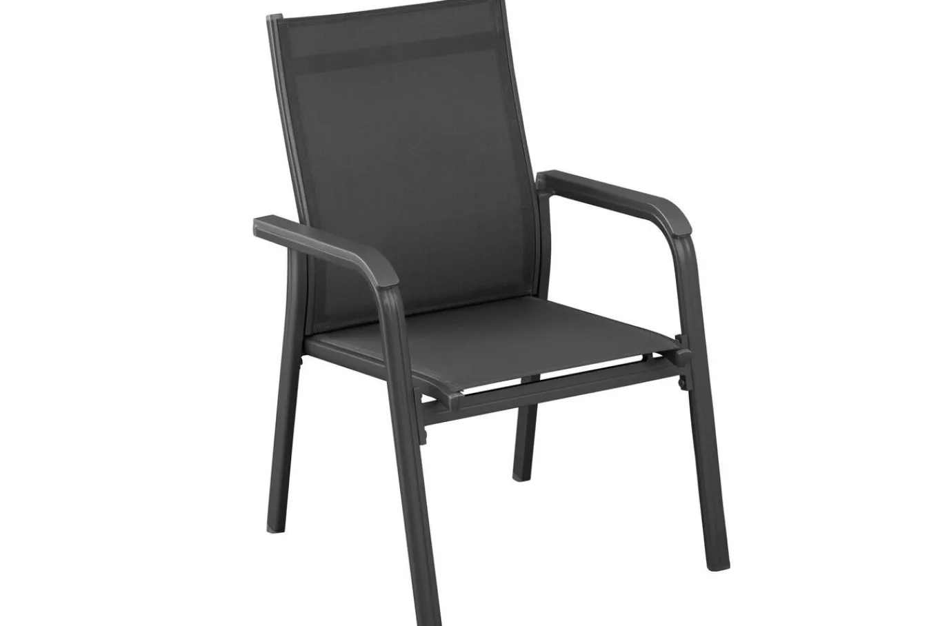 Clearance Basic Plus Garten-Essgruppe, anthrazit/anthrazit, Alu/Textilene, 180/240x90cm, 6 Stapelsessel Garten-Essgruppen