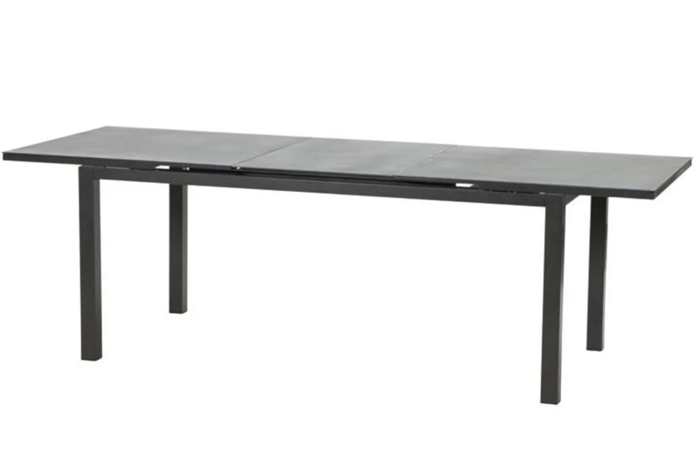 Clearance Basic Plus Garten-Essgruppe, anthrazit/anthrazit, Alu/Textilene, 180/240x90cm, 6 Stapelsessel Garten-Essgruppen