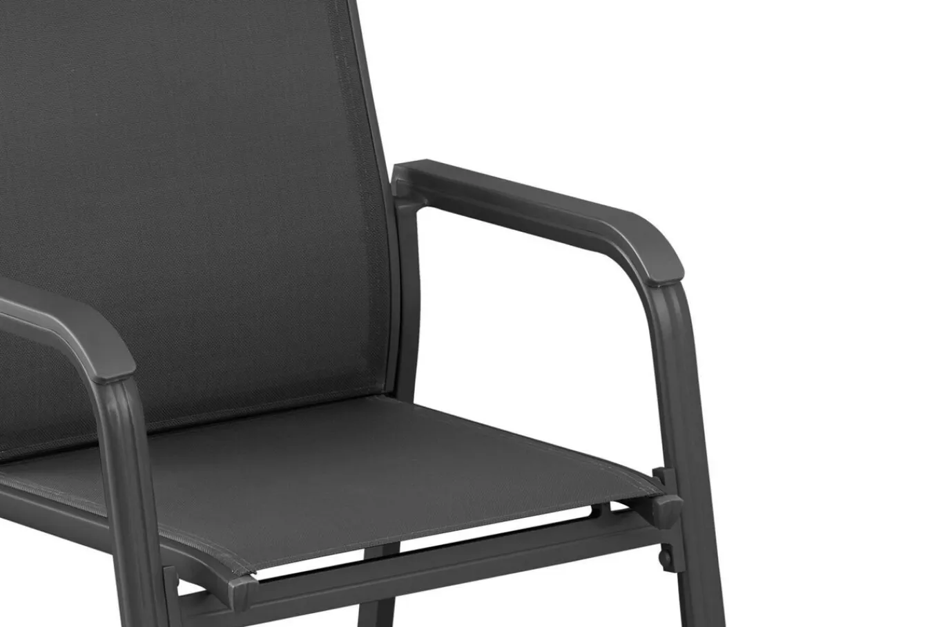 Discount BasicPlus Garten-Essgruppe, anthrazit, Alu/Textilene, Tisch 180/240x100cm, 4 Stapel-, 2 Klappstühle Garten-Essgruppen