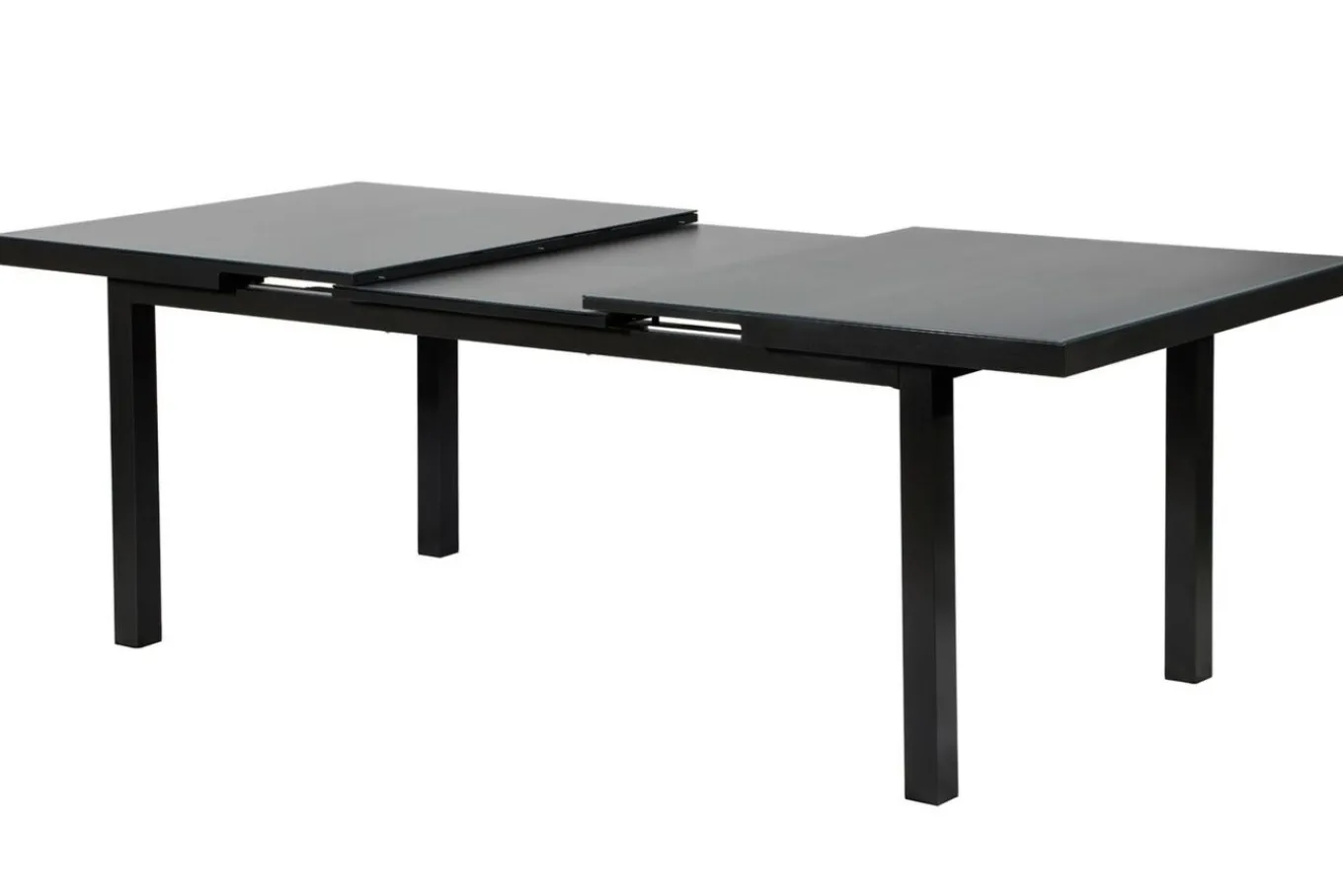 Discount BasicPlus Garten-Essgruppe, anthrazit, Alu/Textilene, Tisch 180/240x100cm, 4 Stapel-, 2 Klappstühle Garten-Essgruppen