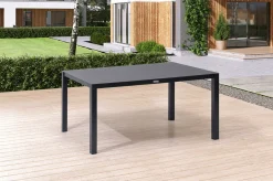 Online BasicPlus Garten-Essgruppe, anthrazit, Alu/Spraystone/Textil, 160 x 95 cm, 4 Klappstühle Garten-Essgruppen