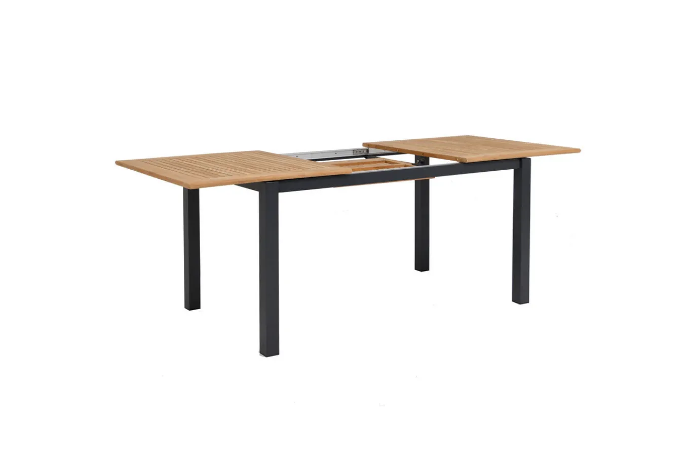 Outlet BasicPlus Garten-Essgruppe mit 6 Sesseln & Tisch, anthrazit matt, Alu/Textilene, ausziehbar & klappbar Garten-Essgruppen|Aluminium-Gartenmöbel