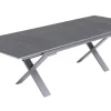 Best BasicPlus Garten-Essgruppe, silber / anthrazit, Alu / Spraystone / Textil, Tisch 180/280x100cm, 10 Klappstühle Garten-Essgruppen
