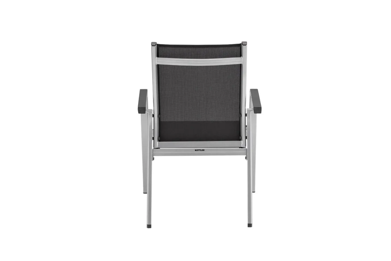 Discount BasicPlus Garten-Essgruppe, silber/anthrazit, Alu/Spraystone/Textil, 160x95 cm, 6 Stapelsessel Garten-Essgruppen