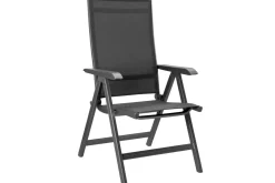 Clearance BasicPlus Garten-Essgruppe, anthrazit, Alu / Spraystone / Textil, Tisch 180/280 x 100 cm, 6 Stapelsessel, 2 Klappstühle Garten-Essgruppen|Aluminium-Gartenmöbel