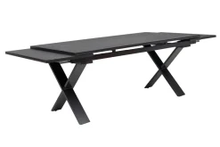 Clearance BasicPlus Garten-Essgruppe, anthrazit, Alu / Spraystone / Textil, Tisch 180/280 x 100 cm, 6 Stapelsessel, 2 Klappstühle Garten-Essgruppen|Aluminium-Gartenmöbel